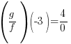 (g/f)(-3)={4}/{0}