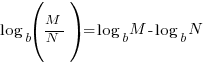 log_b (M/N)=log_b M-log_b N