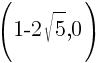 (1 - 2 sqrt{5},0)