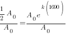 {1 /2 A _0}/A_0={A _0 e^{k(1690)}}/A_0