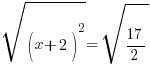 sqrt{(x+2)^2}=sqrt{17/2}