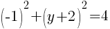 (-1)^2+(y+2)^2=4