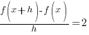 {f(x+h)-f(x)}/h=2